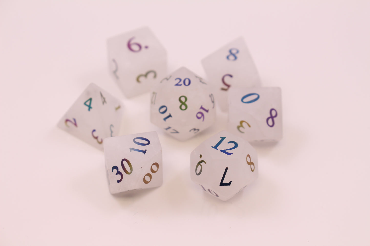 Frosted Quartz Gemstone Dice