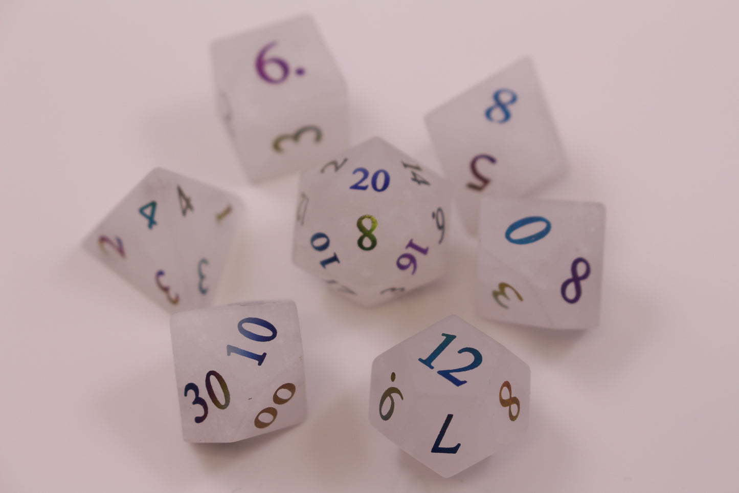 Frosted Quartz Gemstone Dice